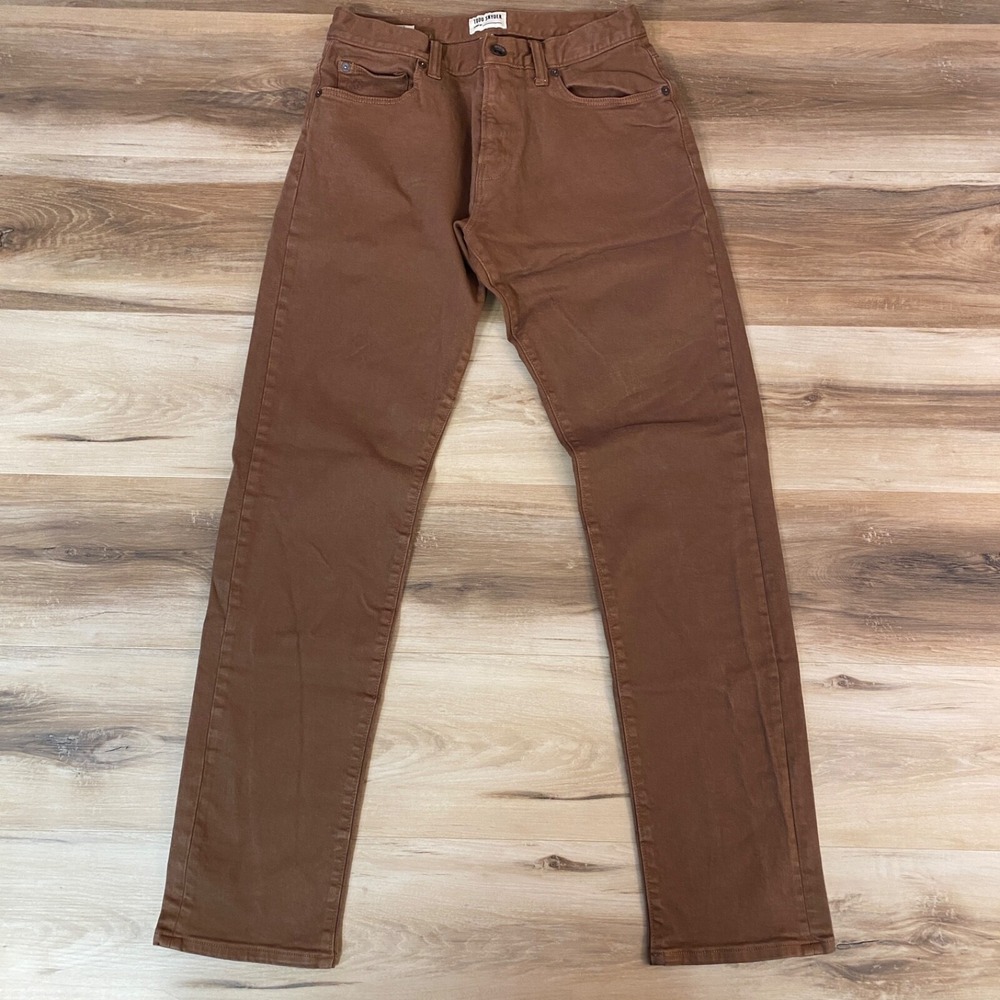 Todd Snyder Jeans 28x32 Slim Fit Denim Cotton Blend Stretch Brown Pants